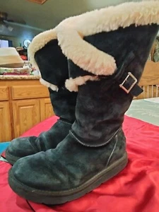 (H) UGG Australia halbhohe Damenstiefel schwarzes Wildleder F8007D #SN5358 US 5, EU 36 - Bild 1 von 10