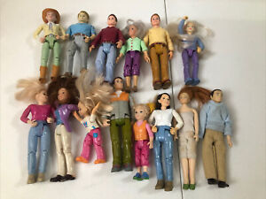 Lot Bundle Loving Family Mattel & Fisher Price Dollhouse Figures Mom Dad Kid Mix