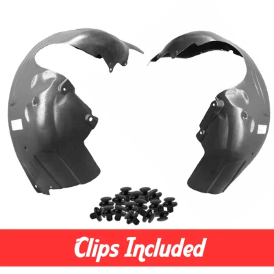 Front Driver & Passenger Side Fender Liner Set w/ Clips For 2008-2011 Ford Focus Foto 1 de 4