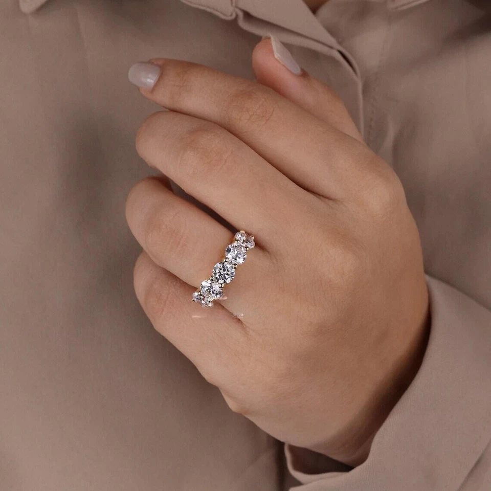 Pulseira feminina diamante Eternity 4 quilates ouro amarelo 18k IGI GIA laboratório cultivado certificado - Imagem 1 de 4