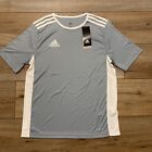 Adidas Youth Entrada 18 Sport Jersey SZ Large Soccer Gray/White Climalite