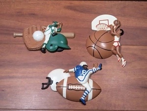 Vintage Home Interiors Wurzelholz 3213 Wandbehänge 3er Set Homco 1991 Sportdeko - Bild 1 von 17