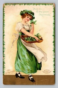 St. Patrick's Day And its, O, The green Shamrock Postcard 1909 Signed Clapsaddle - Picture 1 of 2