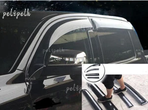 Para Toyota Tundra 2007-21 viseras de viento para ventana negras protector contra la lluvia deflectores de ventilación 4P - Imagen 1 de 11