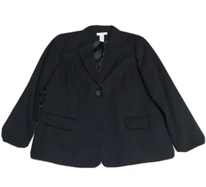 Sag Harbor Damen Blazer Größe 18 Schwarz Paisleyfutter 100% Polvester/Poliester - Bild 1 von 8