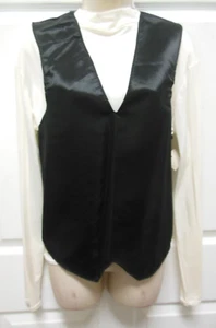 Chaleco Wolff Fording Cuello de Tortuga Negro Satén Pulóver Damas Disfraz Med/Grande - Imagen 1 de 5
