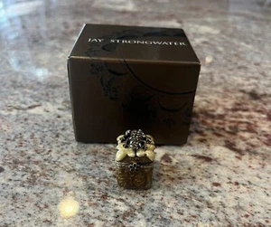NEW Jay Strongwater Mini Trinket Box Enamel Miniature Swarovski Crystals Frog - Picture 1 of 10