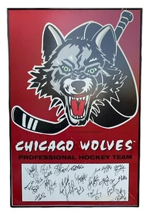 Chicago Wolves 1994 Poster Signed by Entire Team Vintage and Very Rare - Picture 1 of 10