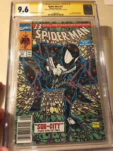 Spiderman #13 CGC 9.6 SS Signed Rick Parker & Jim Salicrup Black Suit NEWSSTAND - Picture 1 of 12