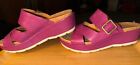 Kork-Ease ORIGINAL Callie Wedge Sandal Purple Leather Women’s Size 8 Buckle