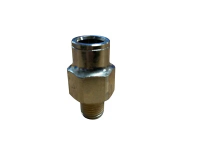 10 Norgren 124250728 Push To Connect Adapter Fitting 1/2" x 1/4" NPT Male Brass - Image 1 of 2