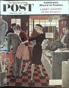 Saturday Evening Post March 12, 1960 George Hughes, LA Dodgers! - Foto 1 di 1