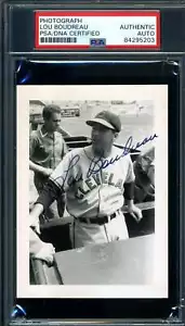 Lou Boudreau PSA DNA Coa Signed 1950`s Original Photo Autograph - Picture 1 of 1