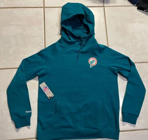 Mitchell & Ness Miami Dolphins NFL Funnel-Neck Hoodie Sweatshirt Women’s Large - Picture 1 of 15