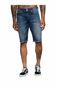True Religion Men's Ricky Straight Stretch Denim Jean Shorts in Hang 02 - Picture 1 of 8