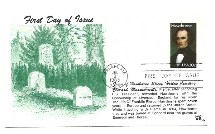 2047 Nathaniel Hawthorne, Literary Arts, Jim Agrian, JA, 'Grave' FDC - Image 1 of 1