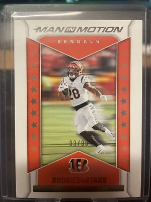 Joe Mixon 3/80 Man in Motion Red foil 2022 Panini Rookies & Stars Football MM-8 - Image 1 of 2