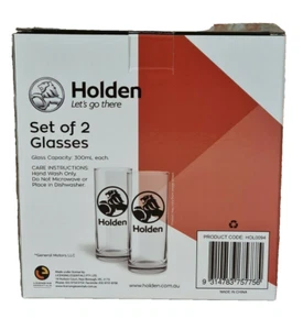 Juego de 2 vasos Highball con logotipo de Holden Lion genuinos nuevos en caja de regalo - Imagen 1 de 4