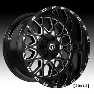 TIS 548BM Gloss Black Milled 20x12 6x135 / 6x5.5 -44mm (548BM-2126844) - Picture 1 of 1