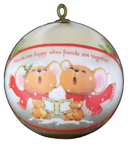 NOS HALLMARK AMBASSADOR TOGETHER TIMES 1981 MICE Christmas ornament satin ball - Picture 1 of 10