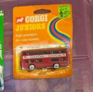 Corgi Juniors No. 81 Red Daimler London Bus With Coca Cola Ads MOC - Picture 1 of 2