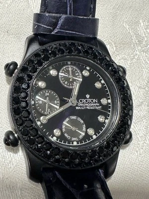 Reloj Croton Resistente al Agua Cronógrafo Piedras Gemas ☼ Foto 1 de 4