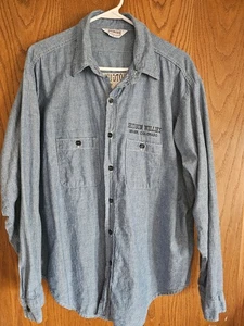 Vtg Five Brother Shotgun Willies Chambray Blue Work Shirt Mens Size XL - Picture 1 of 4
