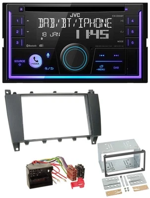 JVC MP3 USB 2DIN DAB Bluetooth CD Autoradio für Mercedes C-Klasse - Bild 1 von 4