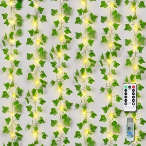 Vides falsas de 21 pies con cadena de 50 luces LED USB, plantas artificiales, decoración de habitaciones,... - Imagen 1 de 6