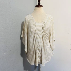 Canyon River Blues hellbraun gestreiftes Dolman Damen-Pull-Over-Top lockere Passform L - Bild 1 von 13