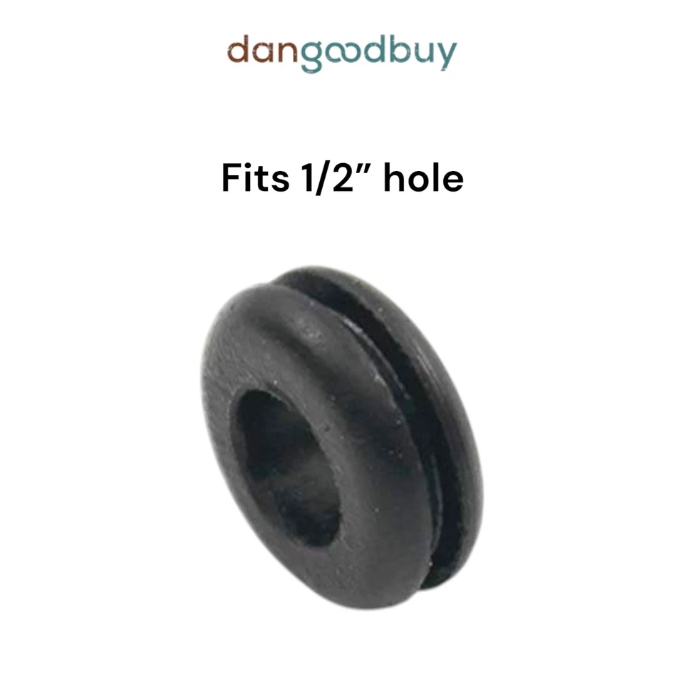 DANGOODBUY Rubber Grommet to fit 1/2" Hole in 1/16" Thick Panel - 5/16" Inner Diameter
