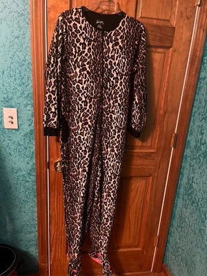 Pijama Nick & Nora adulto de una pieza con patas de gato leopardo polar ropa para dormir S Foto 1 de 2