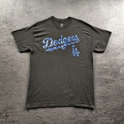 Camisa de Los Angeles LA Dodgers Para Hombres Grande Gris Oscuro Manga Corta MLB Béisbol MLB Foto 1 de 4