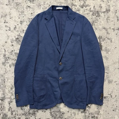 Chaqueta Boglioli Blazed Mezcla de Lino Para Hombre Talla 48 Sin Estructura Doble Ventilación Azul Foto 1 de 4