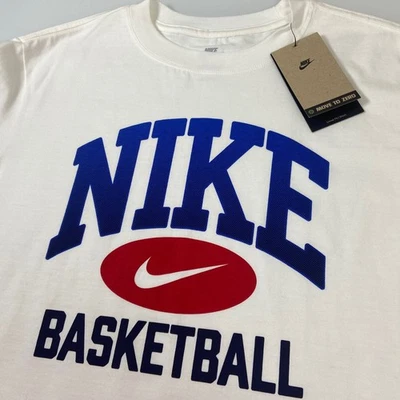 Nike Womens Size Small Standard Fit White Basketball Swoosh Graphic T Shirt - Image 1 of 4