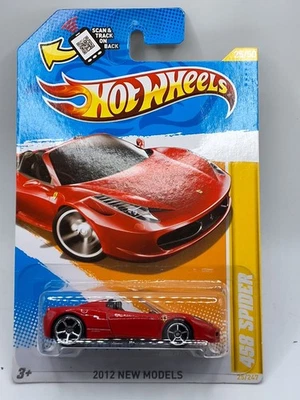 Hot Wheels Ferrari 458 Spider red 2012 New Models w/protector  - Image 1 of 2