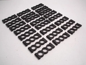 24 NASCAR ULTEM BOLT ON TRIPLE 1" BRAIDED LINE / HARD OIL LINE BRACKETS MOUNTS - Picture 1 of 9