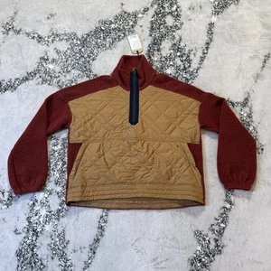 PrAna Jacket Womens Size M Maroon Gold 1/4 Zip Glen Ivy Pullover Fleece - Picture 1 of 9