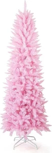 Künstlicher Weihnachtsbaum faltbar rosa Bleistiftbaum mit 800 Spitzen Metallständer - Bild 1 von 10
