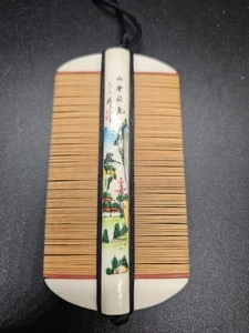 Antique Vintage Hair Comb Pin Brush Double Sided China Painted 4" X 2" - Picture 1 of 4