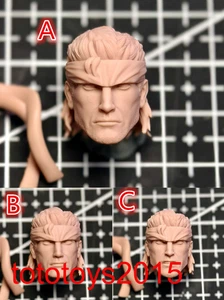 1:6 1:12 1:18 Solid Snake Men Head Sculpt per Modellino 12'' 6'' 3.75'' maschio - Foto 1 di 5