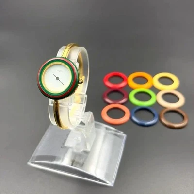 Женские часы GUCCI Change Bezel 10 цветов золото размер S рабочие - Изображение 1 из 4