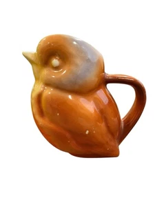 Vintage Japan Hand Painted Bird Creamer Pitcher Milk Orange - Picture 1 of 8