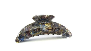 Long large abalone sea shell effect purple blue gold hair claw clip - Picture 1 of 6
