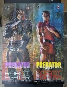 2 gefaltete Promo Poster Predator versus Magnus Roboter Kämpfer Dark Horse 27" x 10" - Bild 1 von 6
