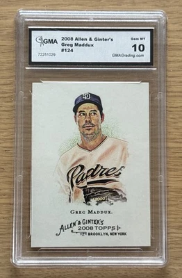 2008 Topps Allen & Ginter Greg Maddux Padres #124 GMA 10 Gem Mint Hall of Fame - Image 1 of 4