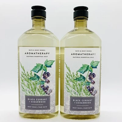 2 BATH & BODY WORKS AROMATHERAPY BLACK CURRANT + CEDARWOOD BODY WASH FOAM BATH - Image 1 of 4