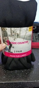 NEW - Free Country 2 Pair Women's Footless Tights Faux Fur Lined M/L - Picture 1 of 6