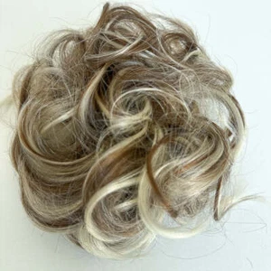 Pieza de pelo Apexhairs moño desordenado marrón oscuro mezcla blanqueador rubio - Imagen 1 de 4