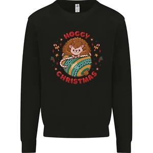 Funny Hoggy Christmas Hedgehog Kids Sweatshirt Jumper - Picture 1 of 97